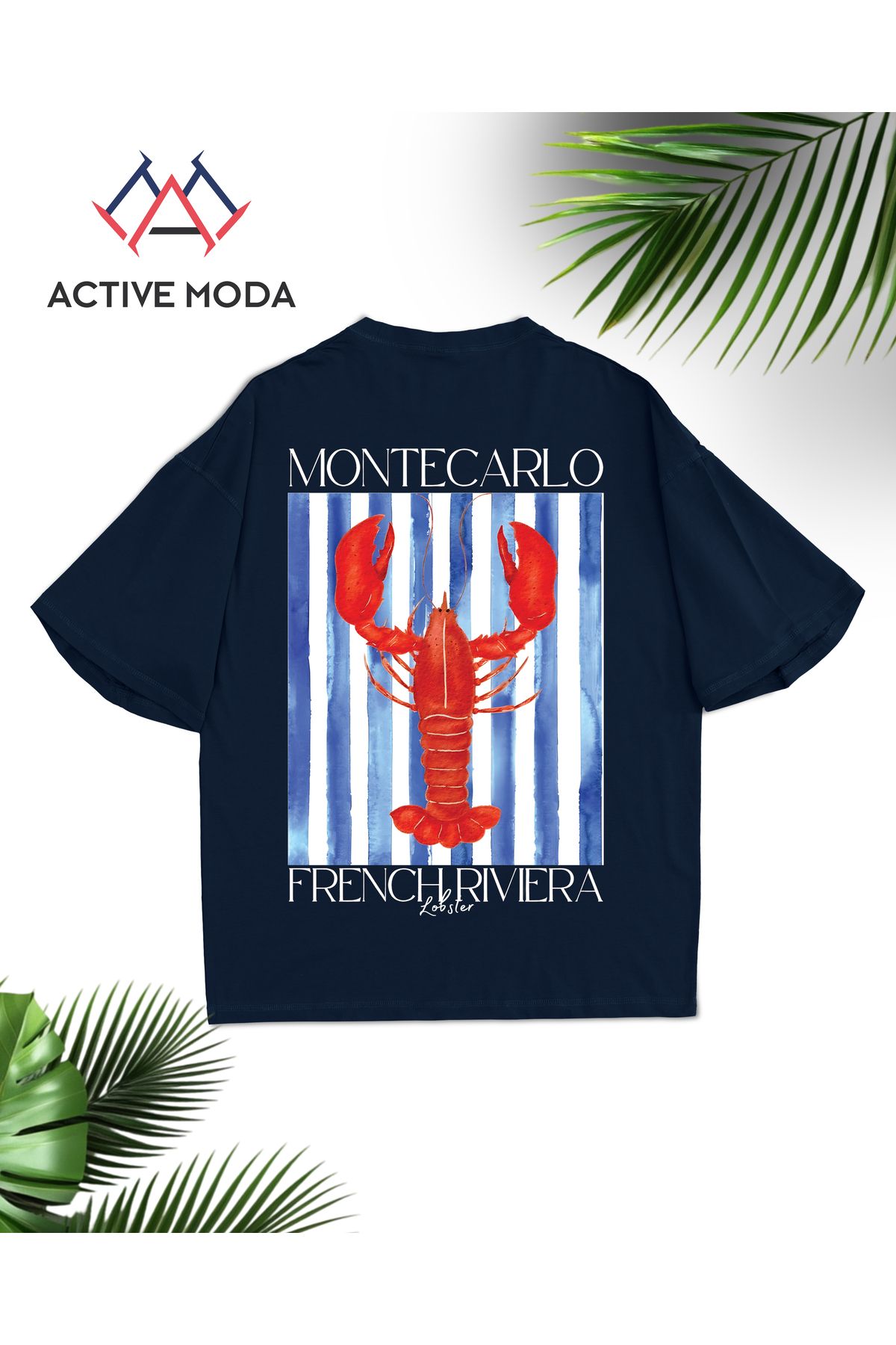 ACTIVE MODA - ERKEK KISA KOLLU PSMUKLU LOBSTER BASKILI TSHIRT