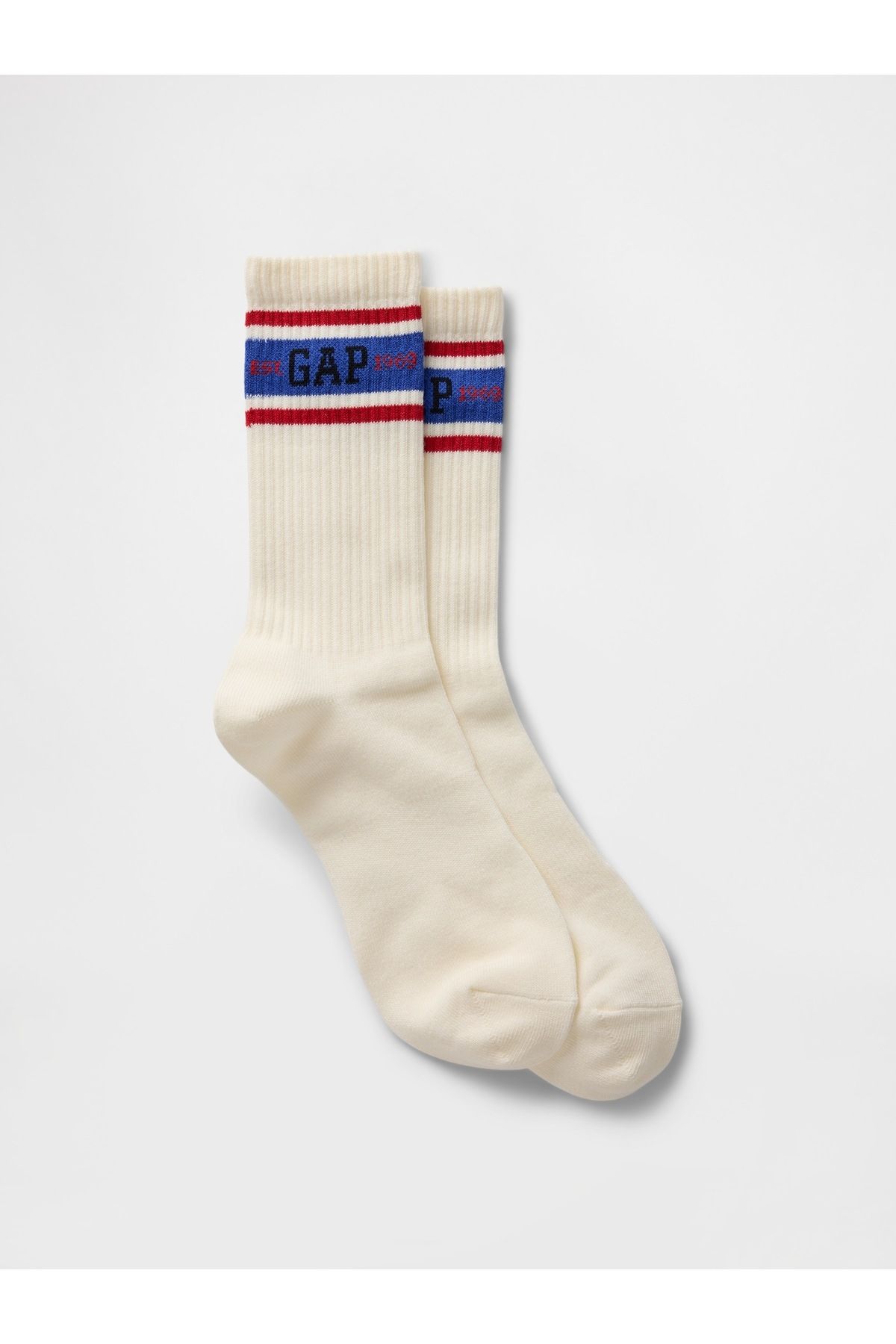 GAP Erkek Kırık Beyaz Gap Logo Chunky Rib Crew Çorap