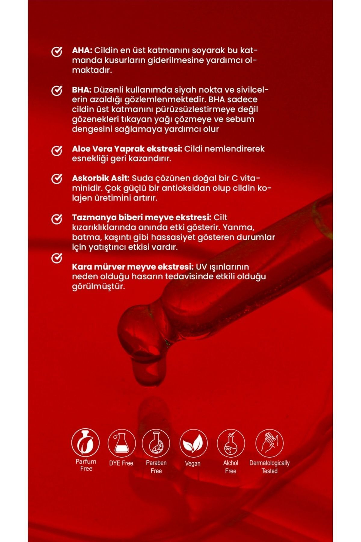 THE MİEL-Aha Bha Skin Tone Equalizing and Revitalizing Red Peeling Serum 30 ml (AHA 30% BHA 2%) 4