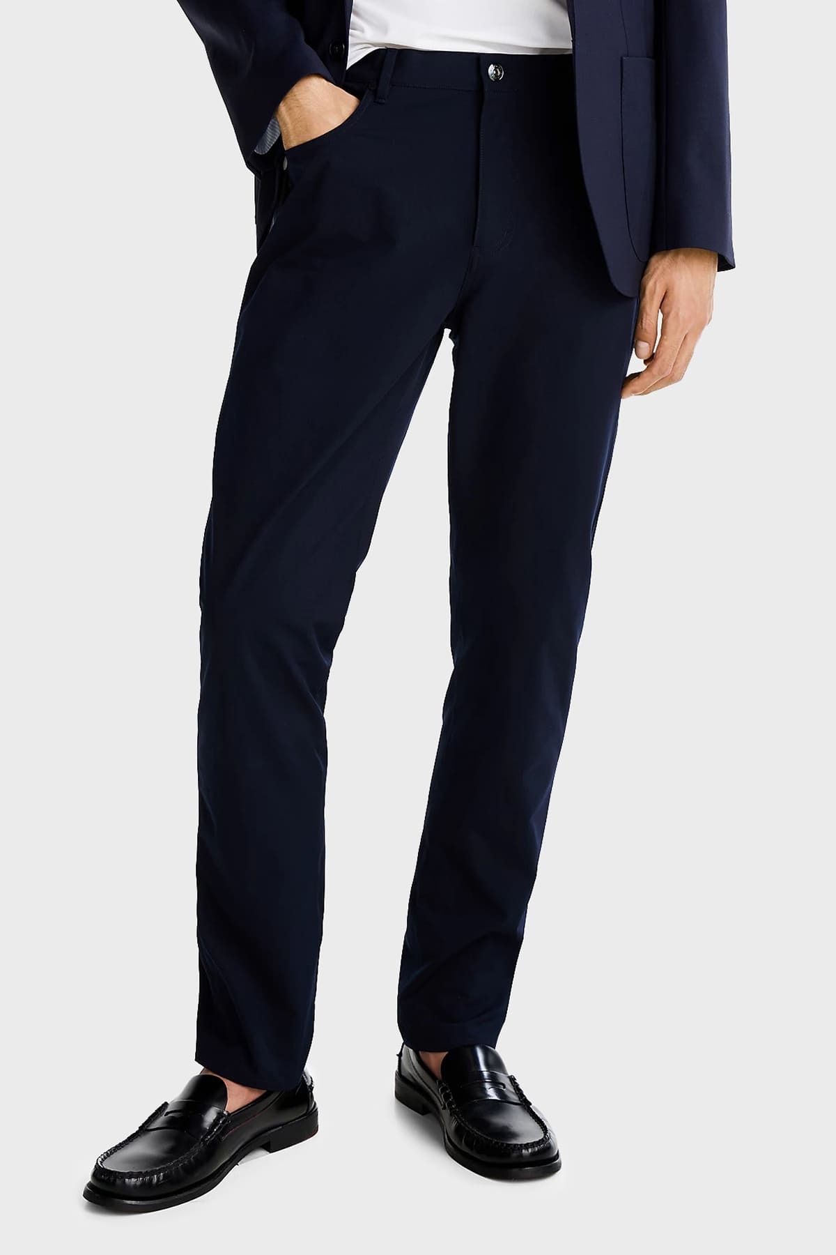 Tommy Hilfiger Erkek Th Stretch Twill Bleecker Pantolon - Lacivert