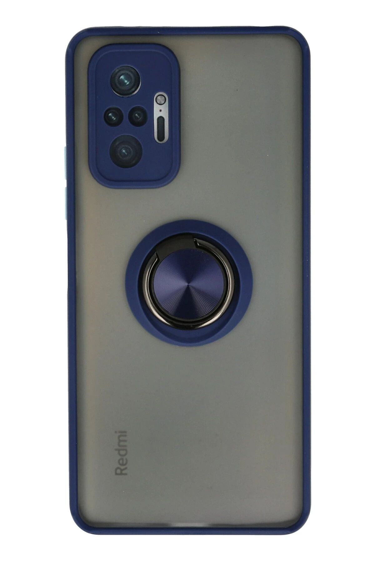 NewFace Xiaomi Redmi Note 10 Pro Kılıf Montreal Yüzüklü Silikon Kapak - Lacivert FERRG
