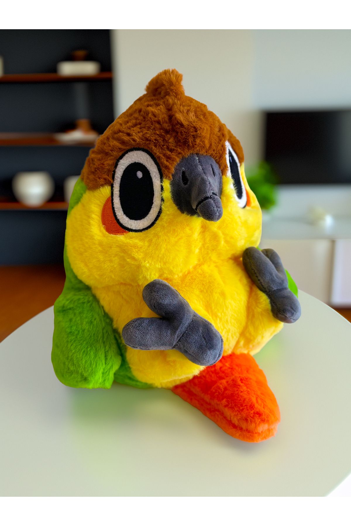 PoppyPlays Madagaskar Papağanı Peluş Oyuncak Büyük 40CM Rengarenk - Tüylü Kaliteli Sevgi Dolu Kuş cıvıl cıvıl