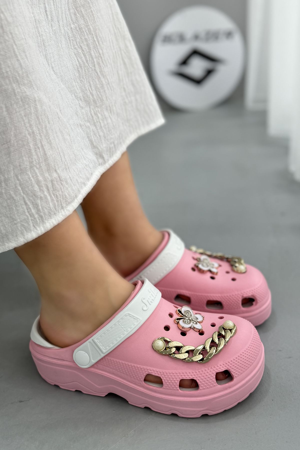 Elvin Shoe Kadın Terlik - Pembe Ortopedik Tabanlı