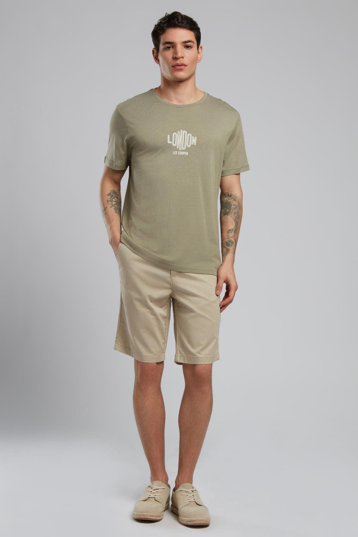 Lee Cooper Lone Chıno Erkek Dokuma Şort Bej