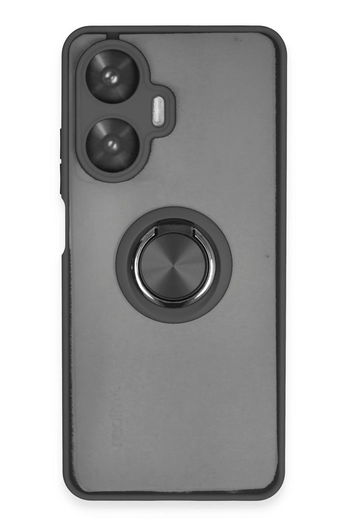 NewFace Realme C55 Kılıf Montreal Yüzüklü Silikon Kapak - Siyah FERRG
