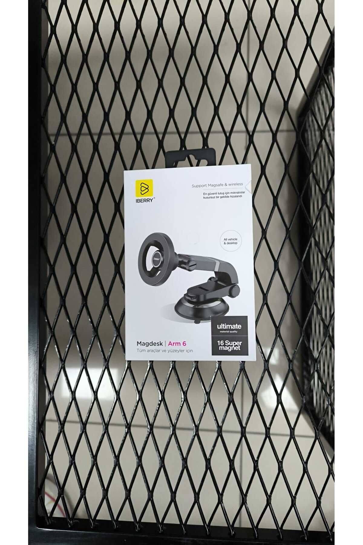 İBERRY İBERRY MAGLOCK ARM 6 VANTUZLU MAGSAFE ARAÇ İÇİ TELEFON TUTUCU