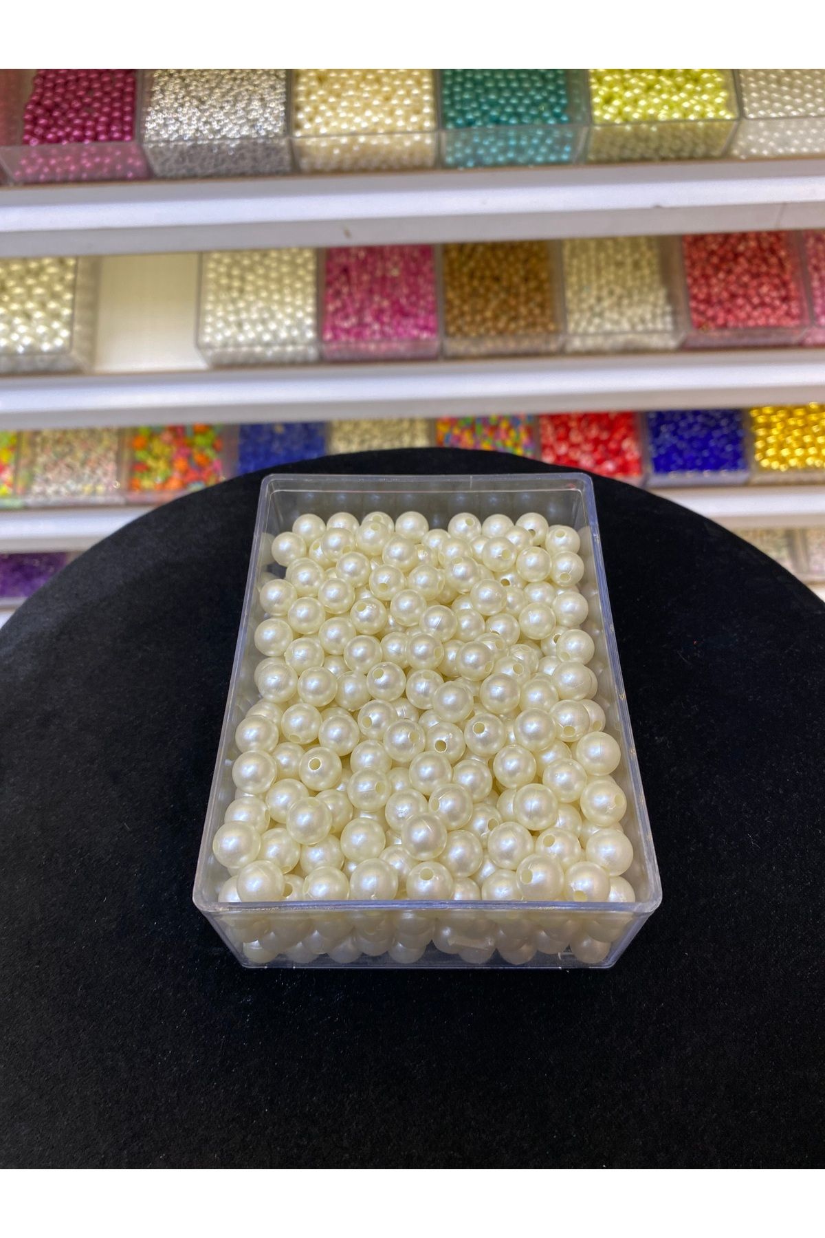 EnZey Design 10mm Lüks Plastik Krem İnci (100gr)