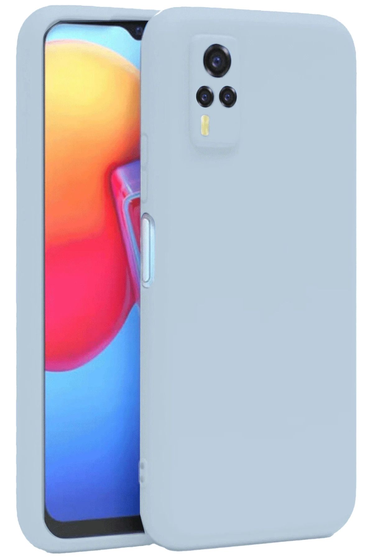 NewFace Vivo Y53S Uyumlu Kılıf Nano içi Kadife Silikon - Buz Mavi HNZRN