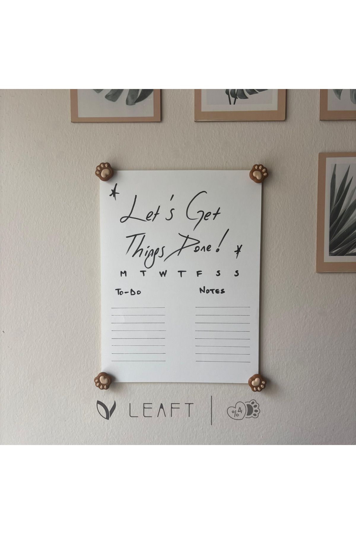 Leaft Design Pati Figürlü 4’lü Pano Mıknatısı Seti - Not, Takvim, Fotoğraf Tutucu