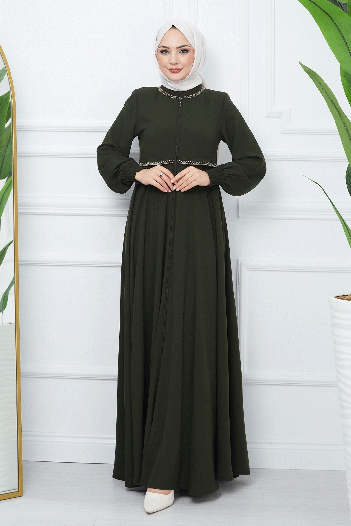 InStyle-Vyšívaná tkanina Mevlana Ferace - Khaki 4
