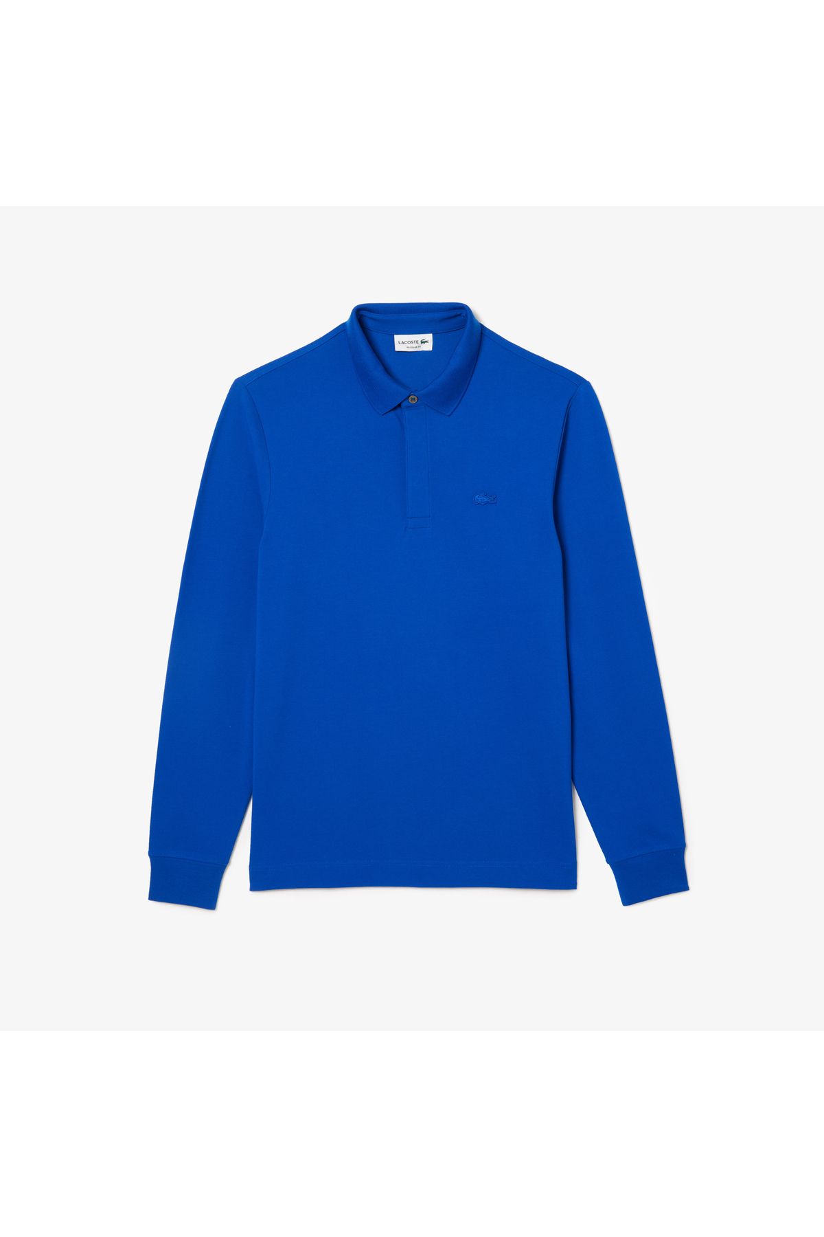 تی شرت یقه پولو آبی مردانه آستین بلند پاریس به طور منظم Lacoste