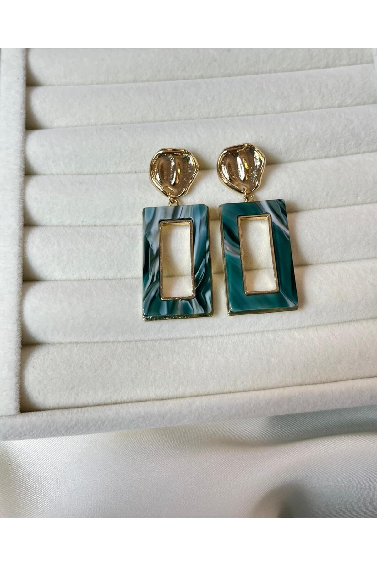 Orvix Accessories Mavi Kararmaz Sallantılı Vintage Kadın Yazlık Küpe Abiye Küpe Hediyelik Küpe