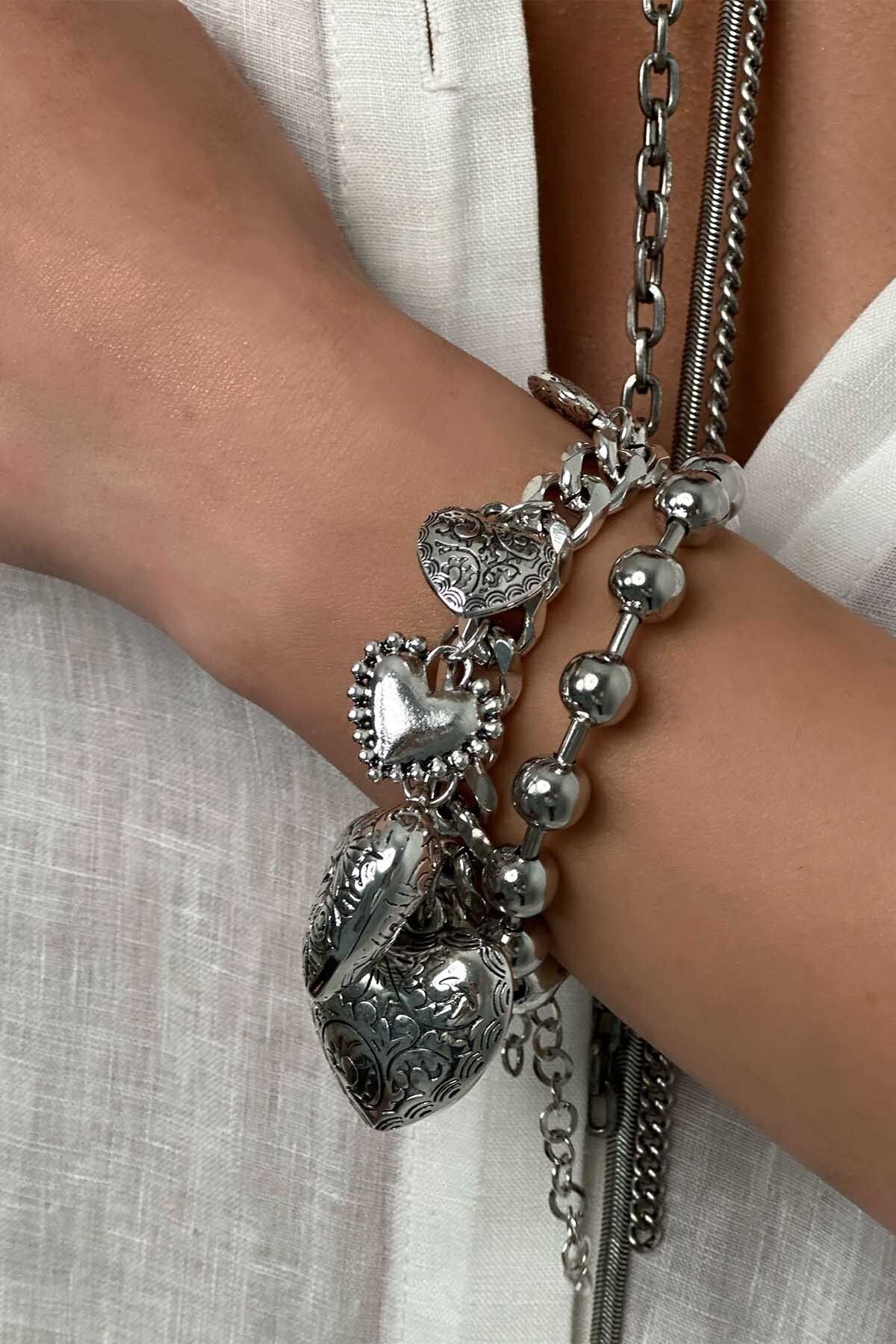 BYP Atelier 2'li Kalpli Bileklik Silver