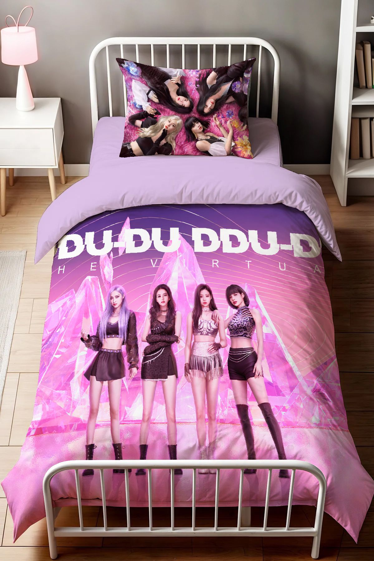 hediyechy Gift Duvet Cover Blackpink Temalı 3d Dijital Baskılı Tek Kişilik Nevresim Takımı Çarşafsız