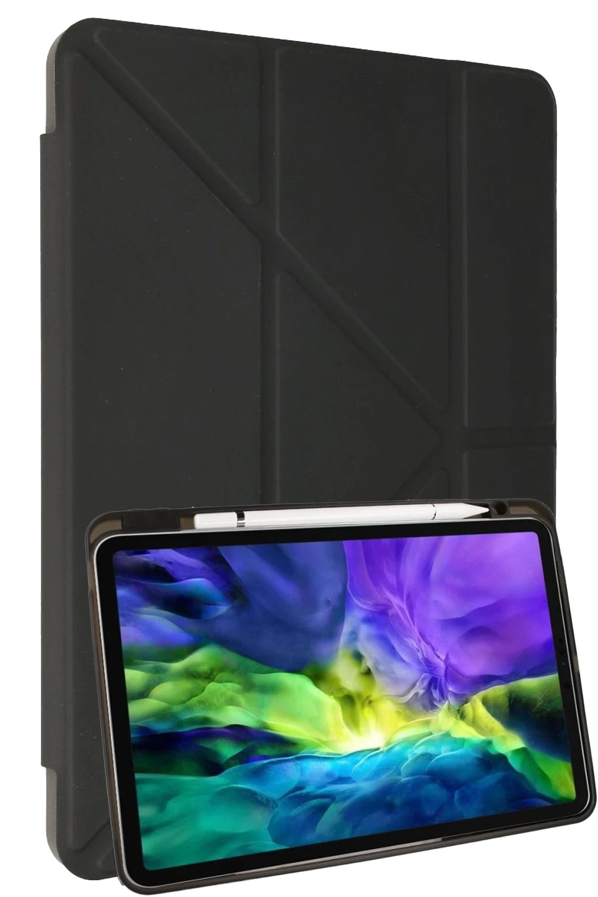 NewFace Samsung Galaxy P610 Tab S6 Lite 10.4 Kılıf Kalemlikli Mars Tablet Kılıfı - Koyu Gri JOJUA