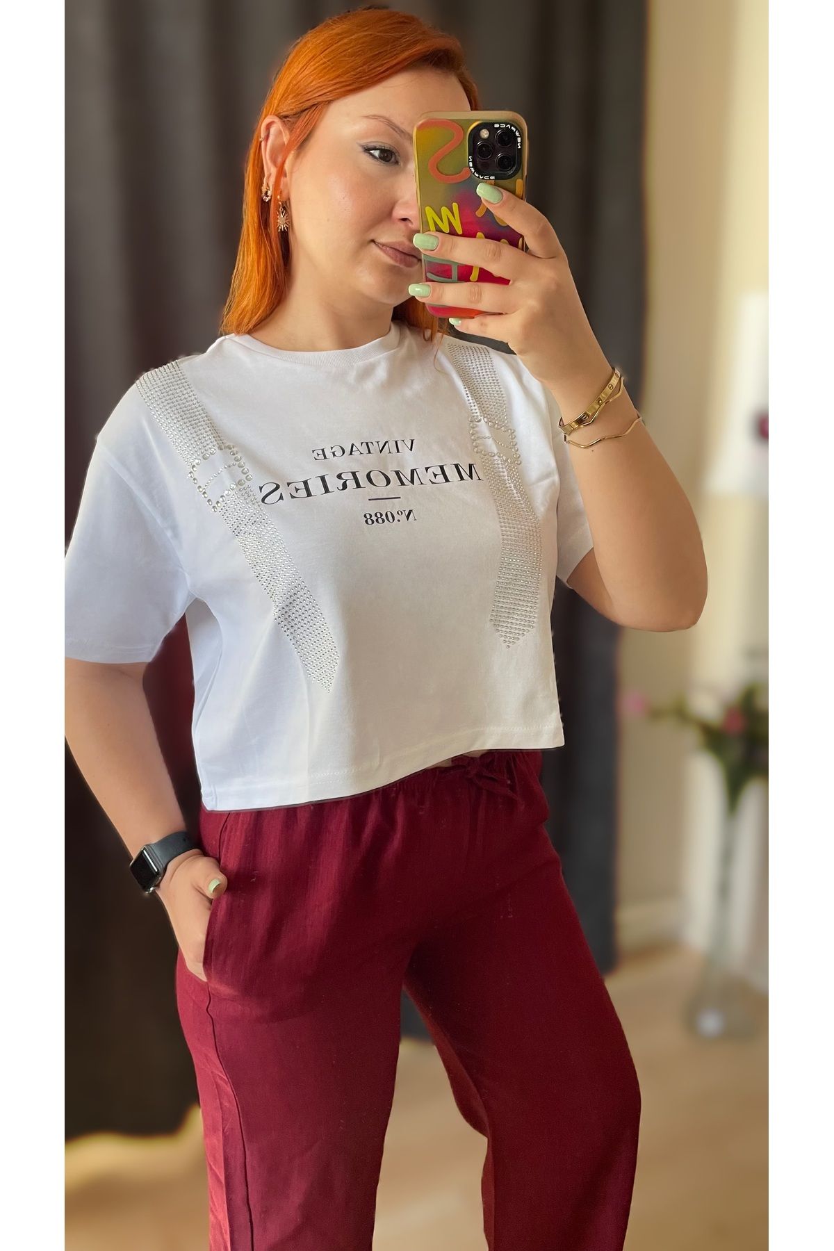 Tumtum Wear Taş işlemeli baskılı tshirt