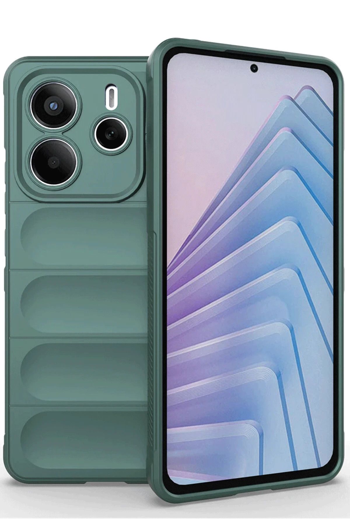 NewFace Xiaomi Redmi Note 14 4G Uyumlu Kılıf Optimum Silikon - Koyu Yeşil MRAYD