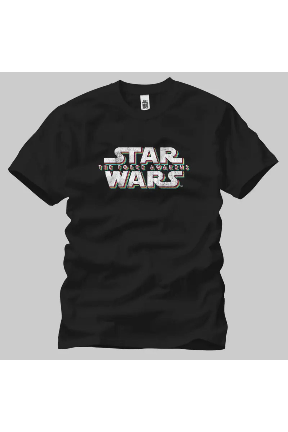 Built By Crazy Star Wars: Force Awakens Distresse Logo Unisex Tişört