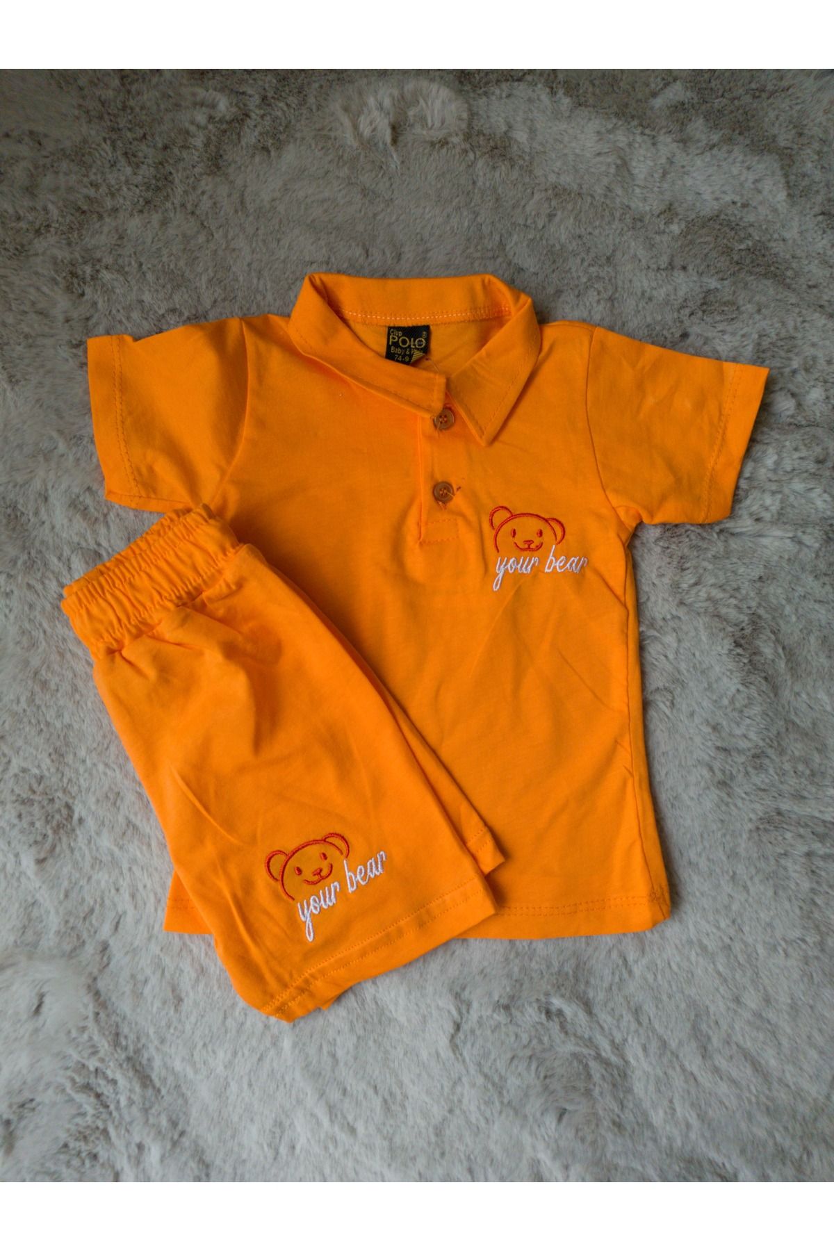 Clup Polo AYICIKLI YOUR BEAR ERKEK POLO YAKA TİŞÖRT-ŞORT ALT ÜST ERKEK BEBEK/ÇOCUK 9-24 AY TAKIM