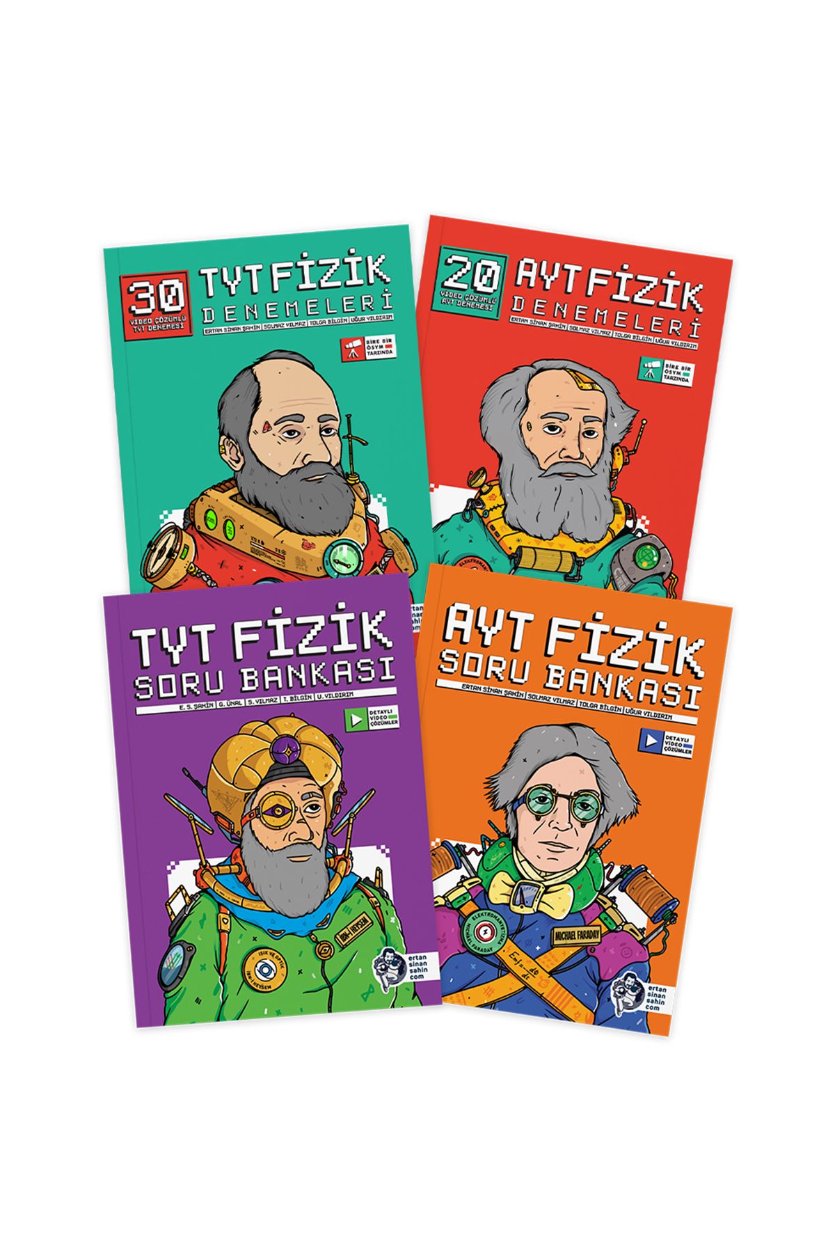 Ertan Sinan Şahin TYT ve AYT Fizik: 2 Deneme + 2 Soru Bankası – 4’lü Kitap Paketi