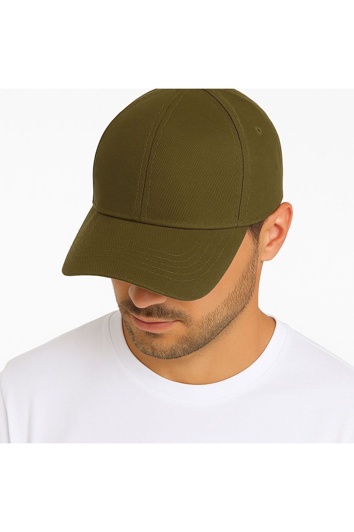 SFCOLLECTION Haki Yeşil Spor Şapka Unisex Arkası Cırtlı Ayarlanabilir Pamuklu Cap Şapka