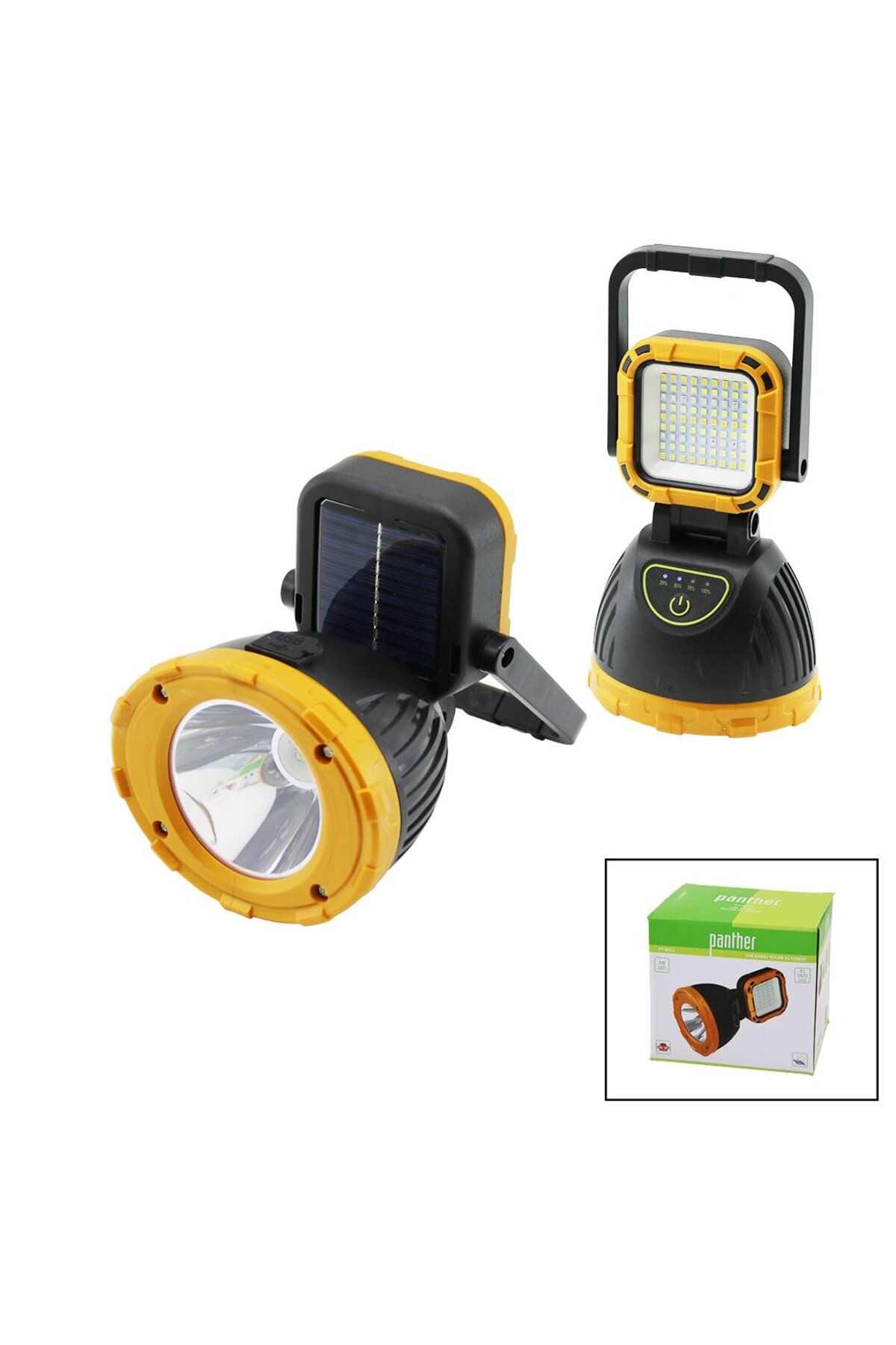 demila 2İN 13W+81SMD LEDSOLAR - USB ŞARJLIEL FENERİ POWERBANK 180° AYAR FLAŞÖR 1200LM - MLA2595-7971