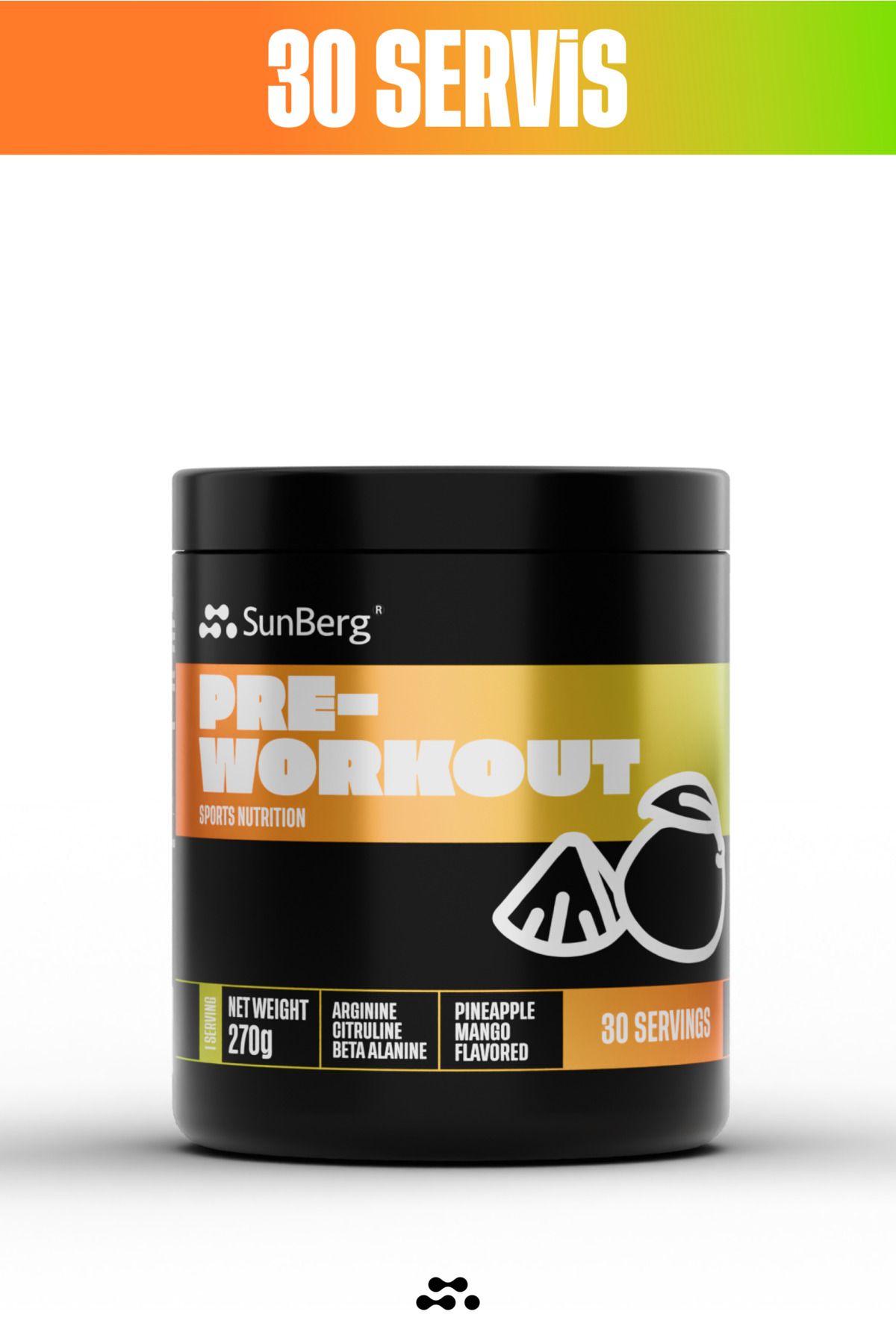 SunBerg Pre-Workout I Mango & Ananas 270 G - 30 Servis
