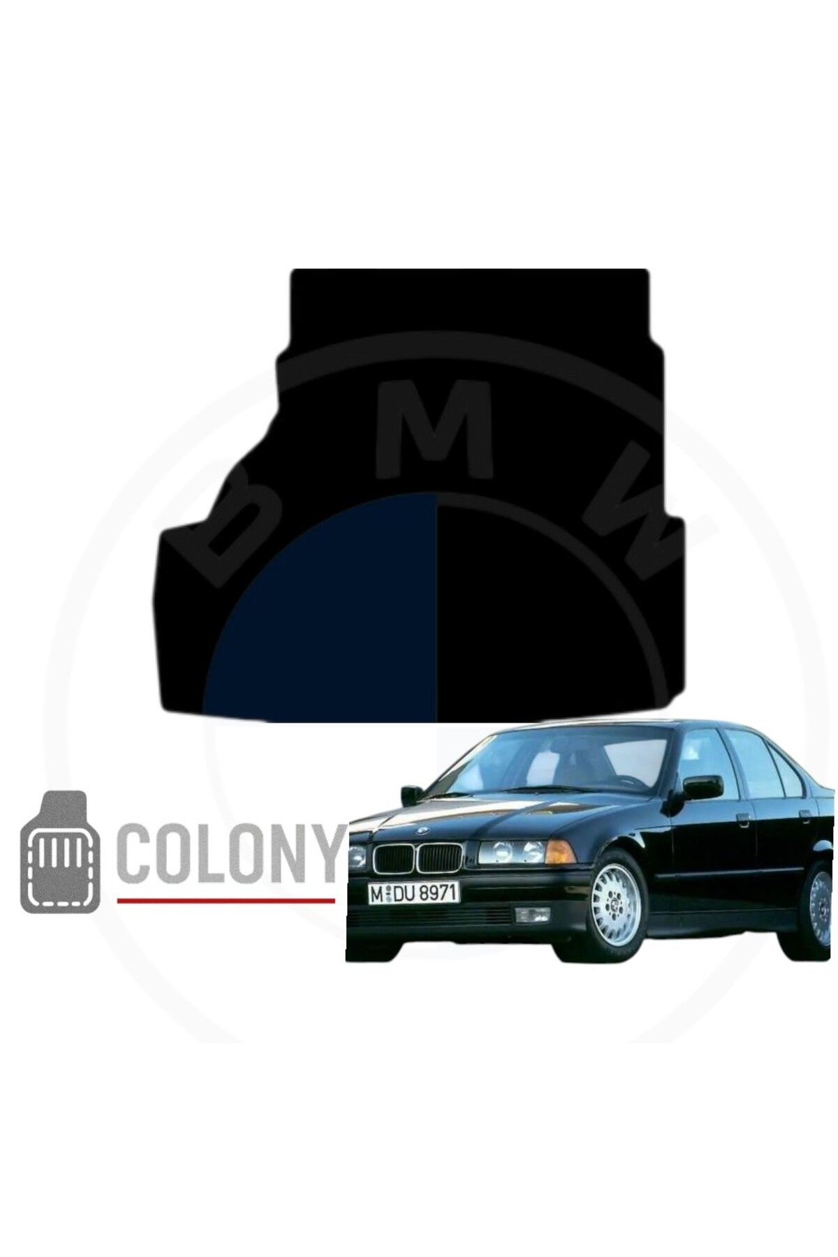 COLONY BMW 3 Serisi E36 1990 - 2000 Hücreli Eva Oto Bagaj Paspası & Bagaj Havuzu Siyah