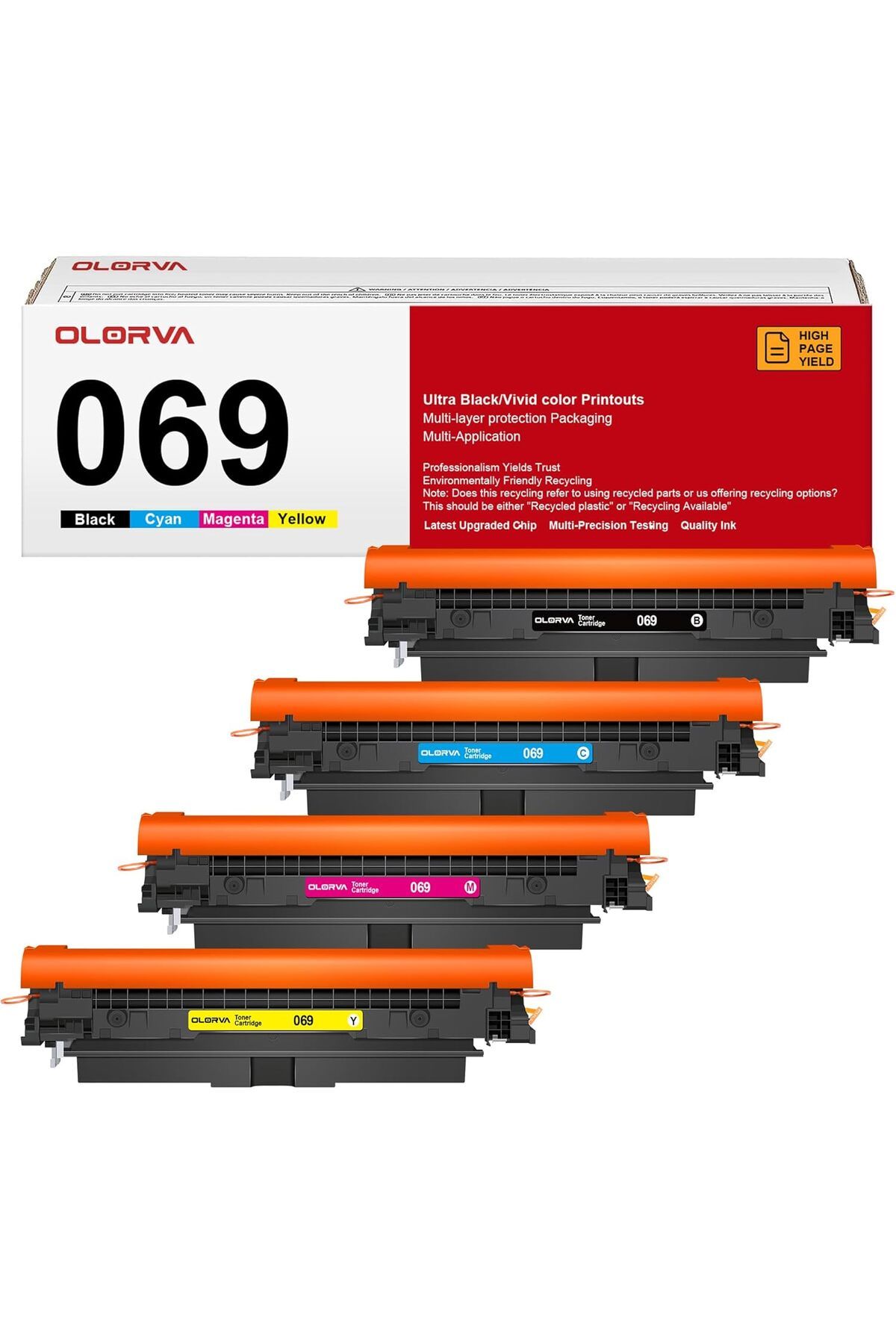Canon 069 ÇİPLİ TONER Mf753cdw MF751Cdw MF752Cdw LBP674Cdw MF752Cdw MF756Cx LBP673Cdw (B/C/Y/M)