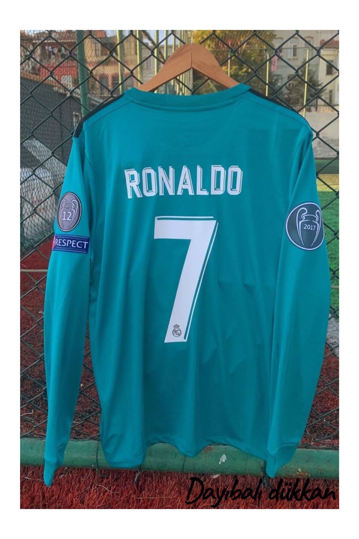 yenteks KOPYA - Real.Madrid.Ronaldo Turkuaz 2018 Uzun Kol Deplasman Yetişkin Forma