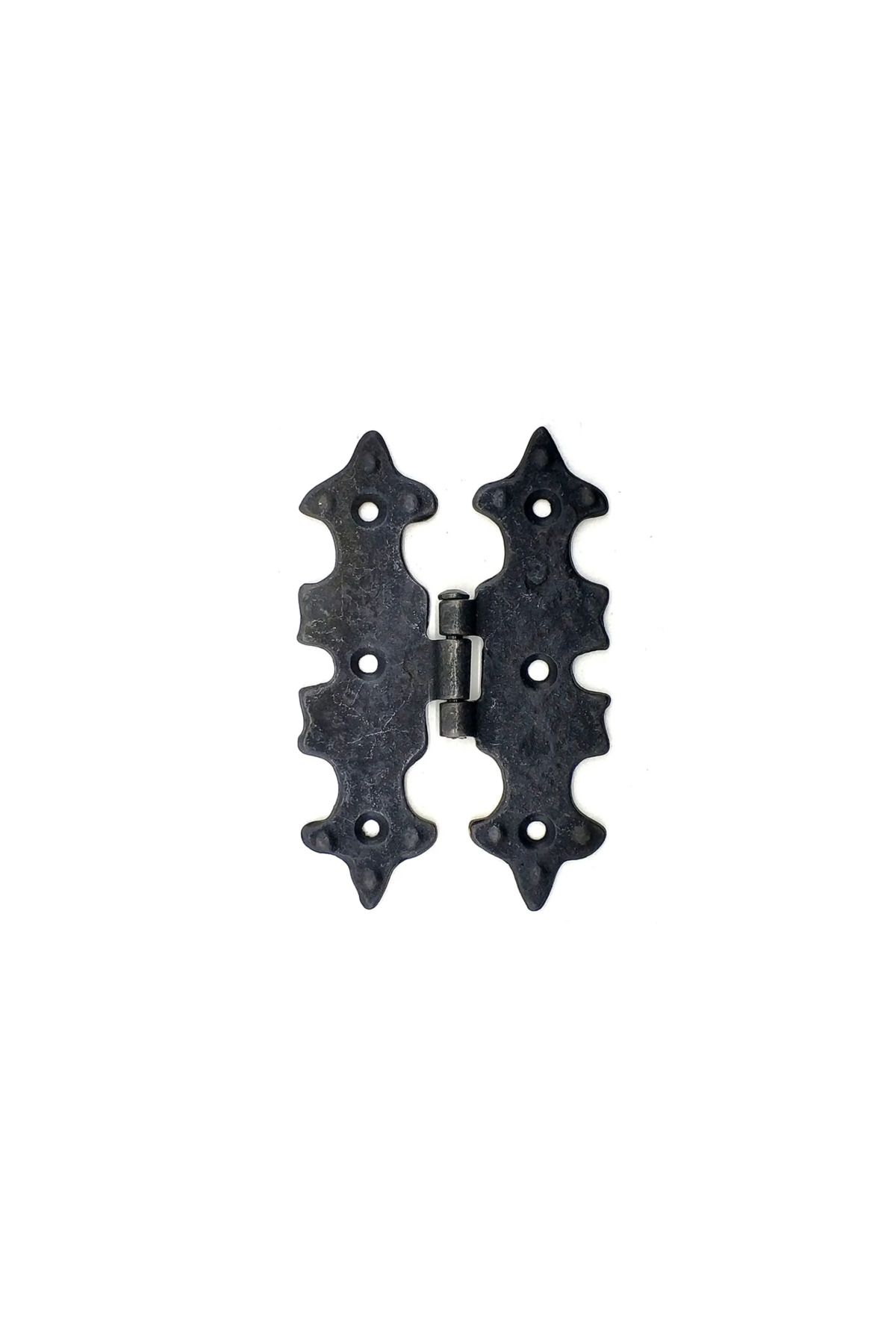 ETC Antika Tarz Dekoratif Pirinç Lale Menteşe - 104x77 Mm Oksit - ETC2174-6664