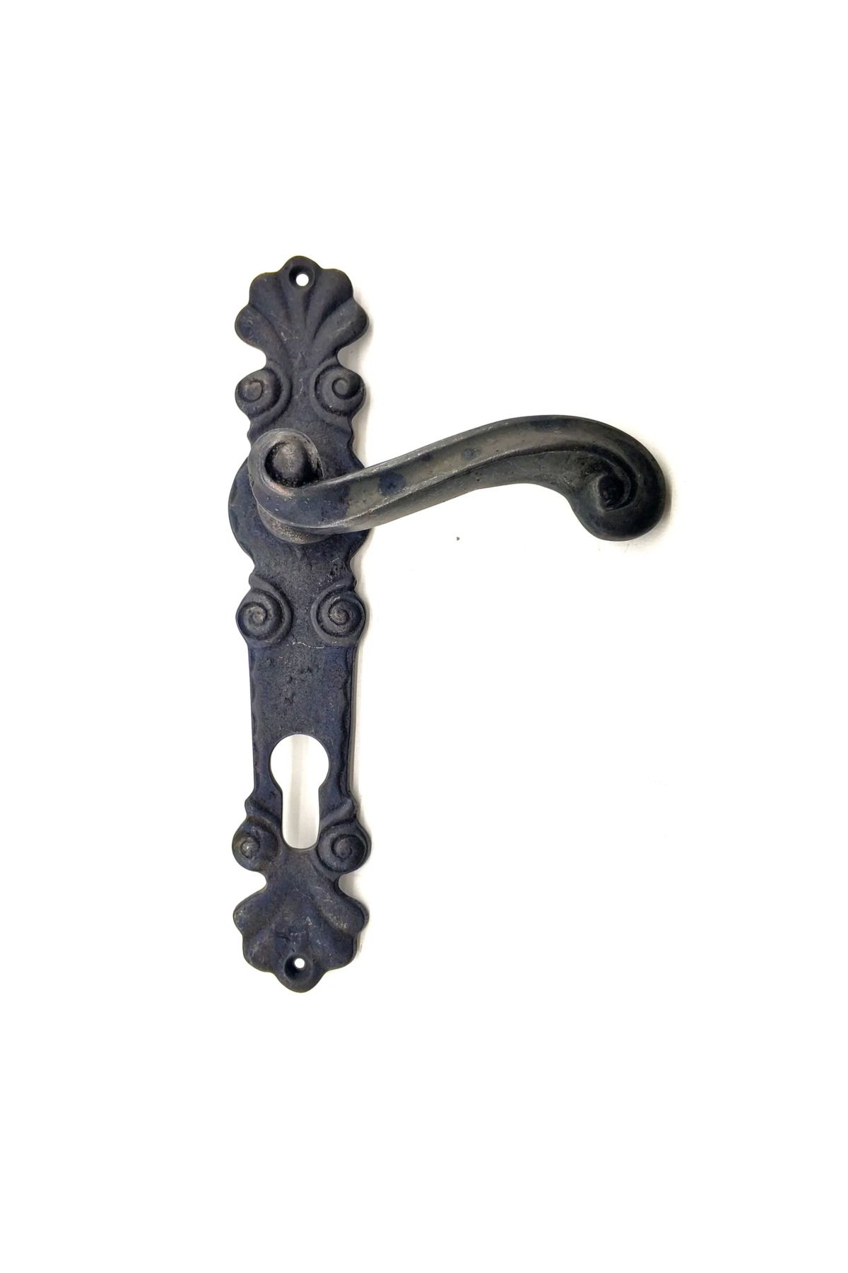 ChenSea Antika Tarz Dekoratif Pirinç Okyanus Yale Kapı Kolu - 230x46 Mm Oksit - AGT1882-2301
