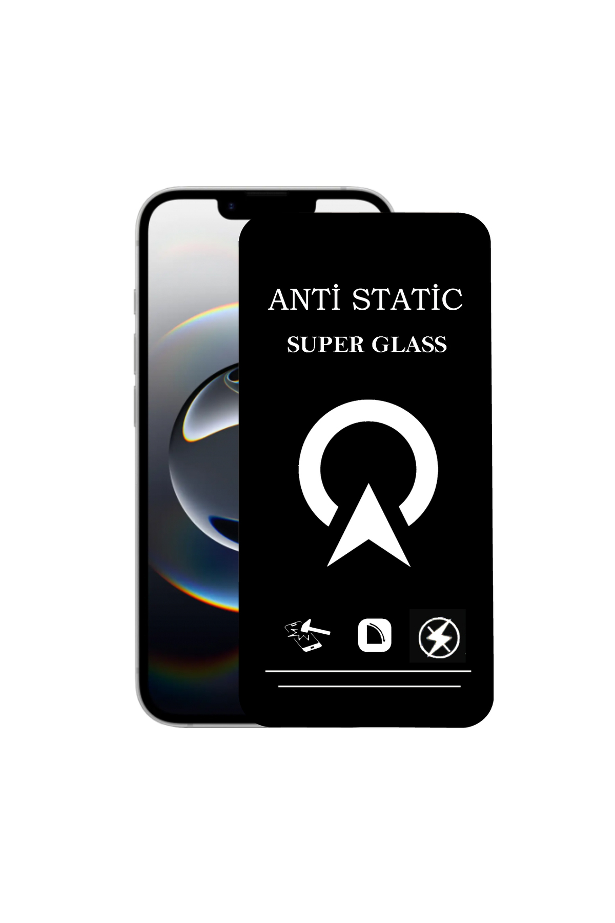 Apple iPhone 16e ile Uyumlu Tam Kaplayan Anti Statik Çizilmez Safir Ekran Koruyucu Cam