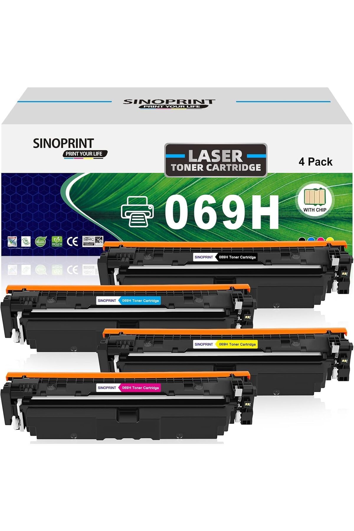 Canon 069H ÇİPLİ YUKSEK KAPASİTE Mf753cdw MF751Cdw MF752Cdw LBP674Cdw MF752Cdw MF756Cx LBP673Cdw (B/C/Y/M)