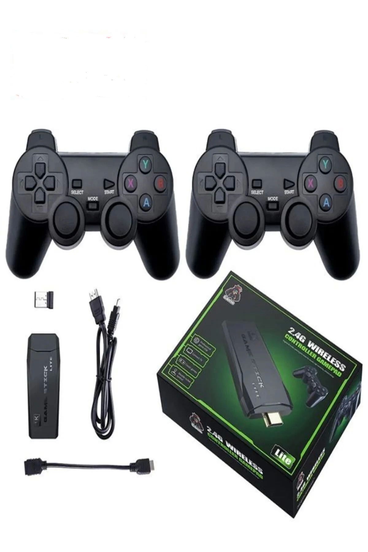 karadağsb 2.4G Kablosuz Çift Kol Retro Oyunlar 4K Game Stick 3500 Oyun