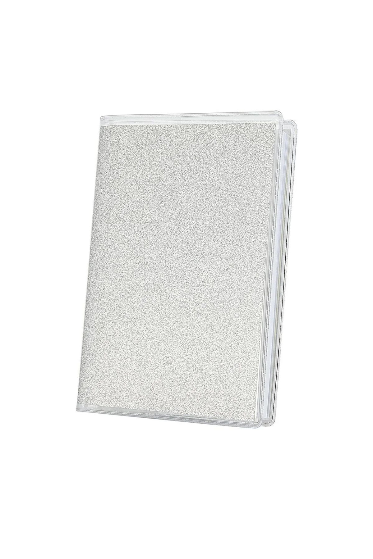Gülay AVM Simli Gri Pvc Kapaklı Not Defteri Çizgili Küçük Boy Kaliteli Yapraklı Defter GLY-211