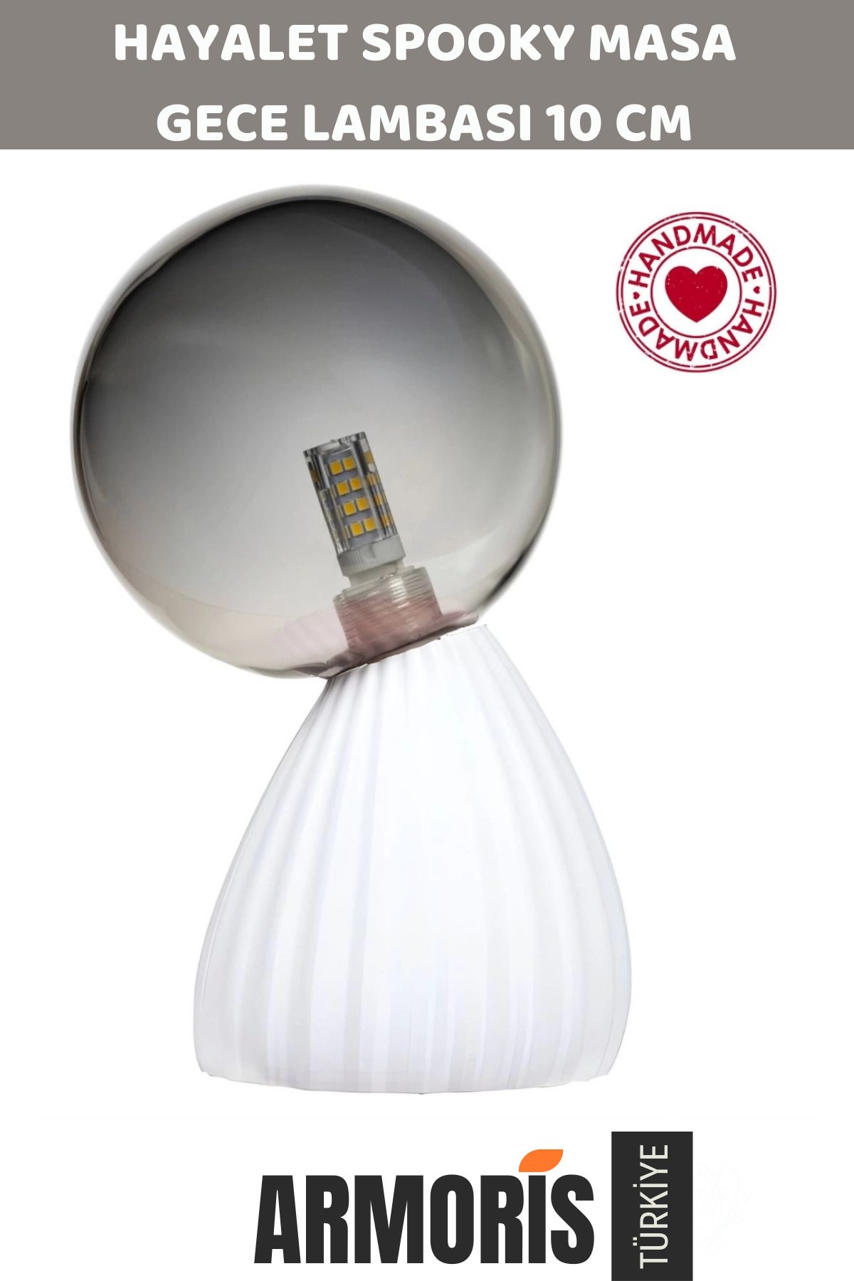 Armoris Yeni Handmade Dekoratif Şık Biyobozunur Plastik 10Cm Dimmer Kablolu Hayalet Spooky Masa Gece Lambası