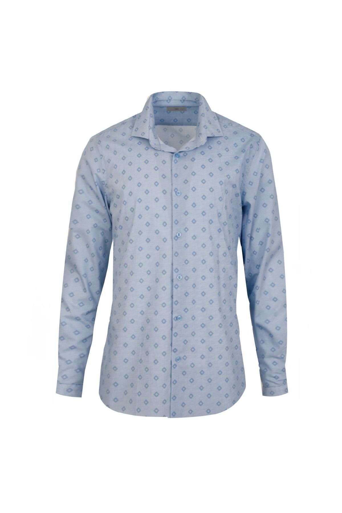 Uki MAVİ Slim Fit Uzun Kol Gömlek
