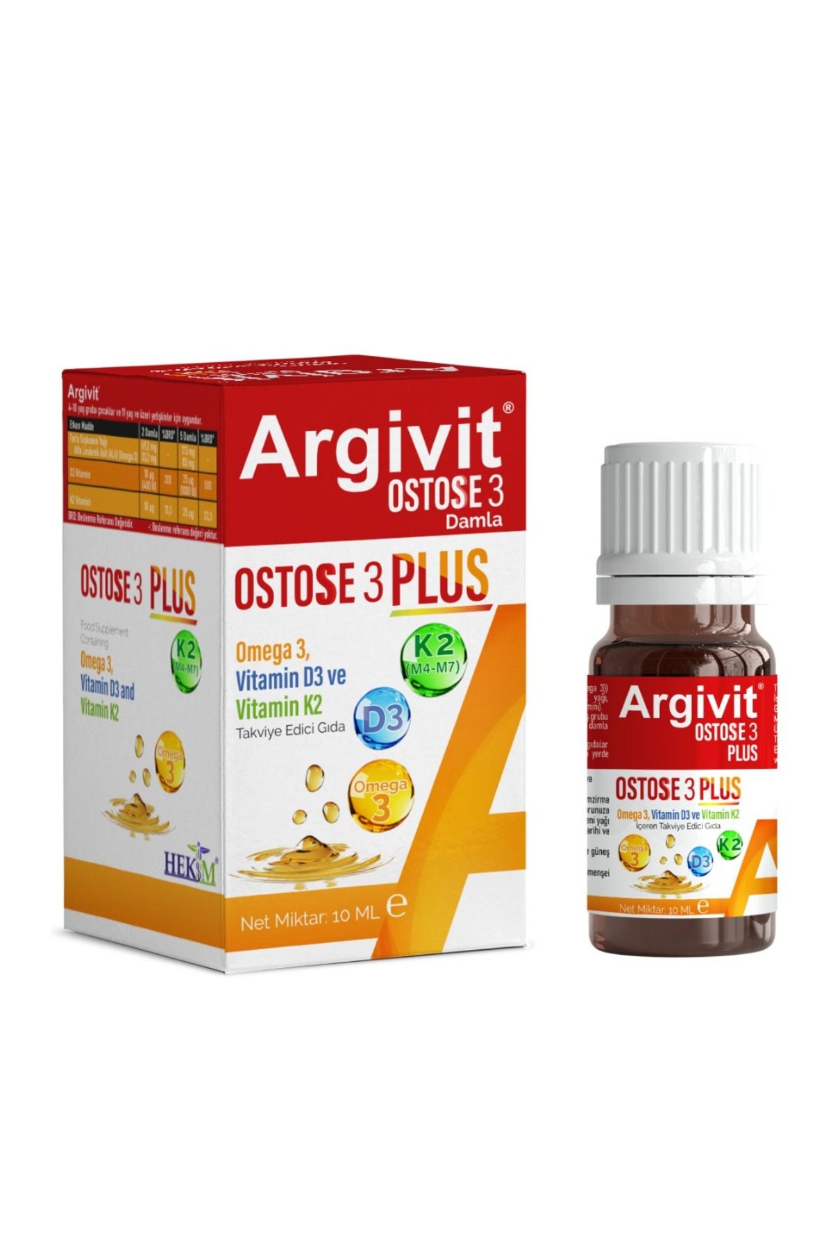 Argivit Ostose3 Kids Omega 3 Ve Vitamin D3 Içeren Takviye Edici Gıda 10 ml