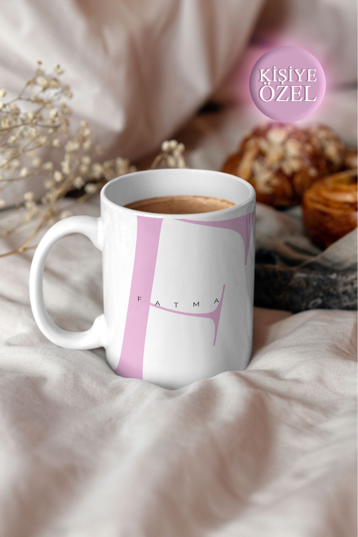 House Gorgeous Kişiye Özel F Harfi ve İsim Yazılı Tasarım Kupa Bardak 300 ml