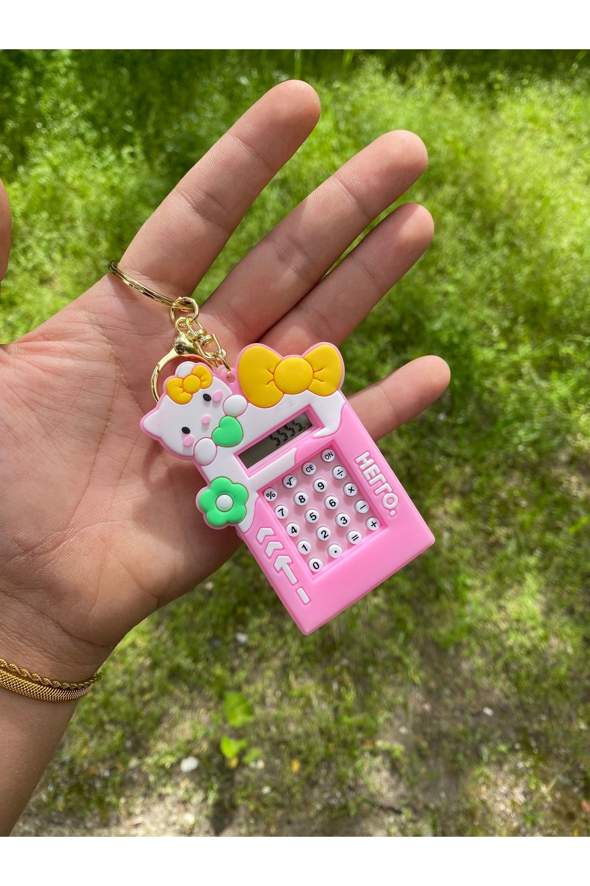 AYZENA Hesap Makineli Labirent Oyunlu Hello Kitty Desenli Anahtarlık