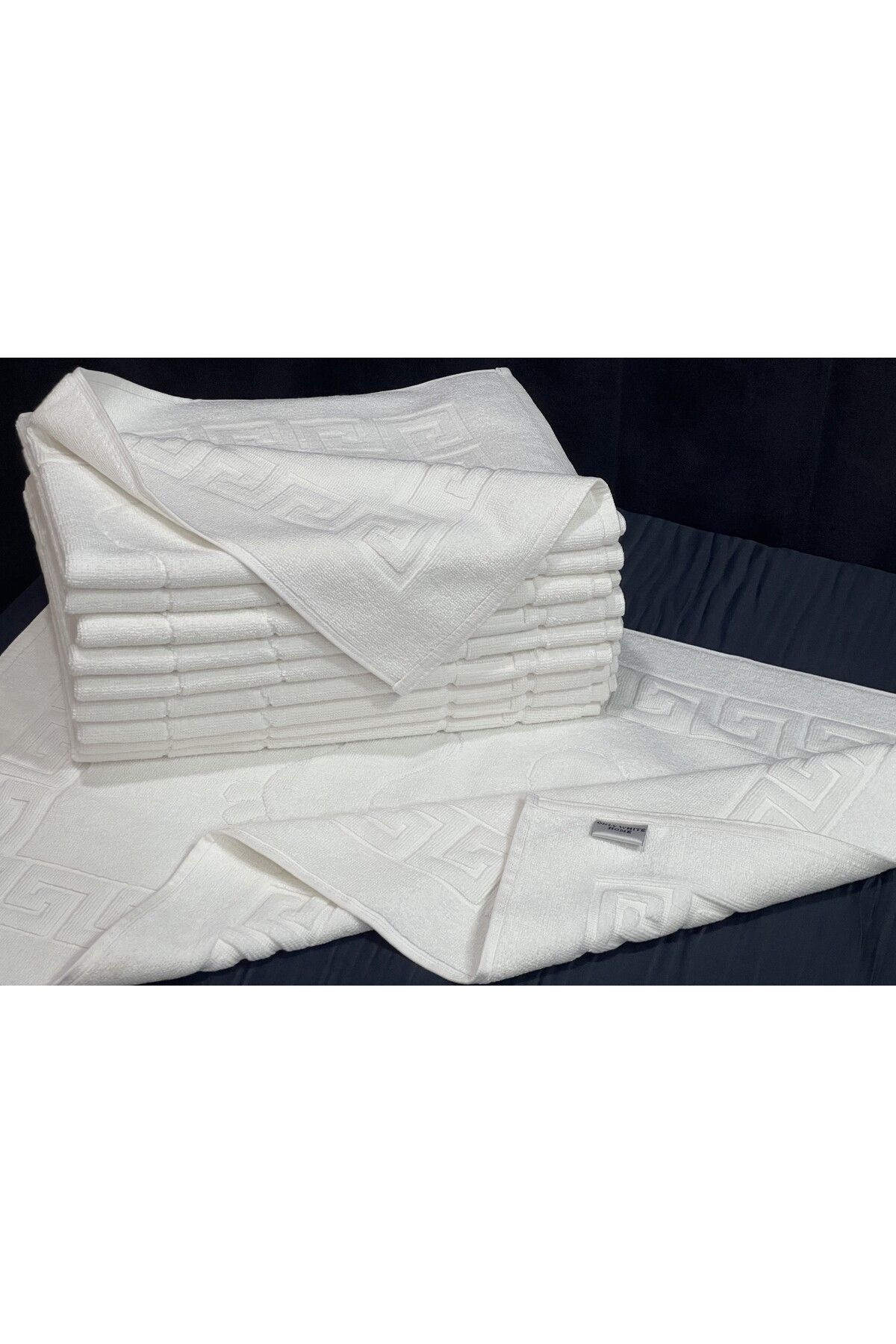 Only White Home Menderes Ayak Havlusu - Banyo Paspası, 100% Pamuk, Lüks, Beyaz Renk, Otel Paspası, Süper su emici
