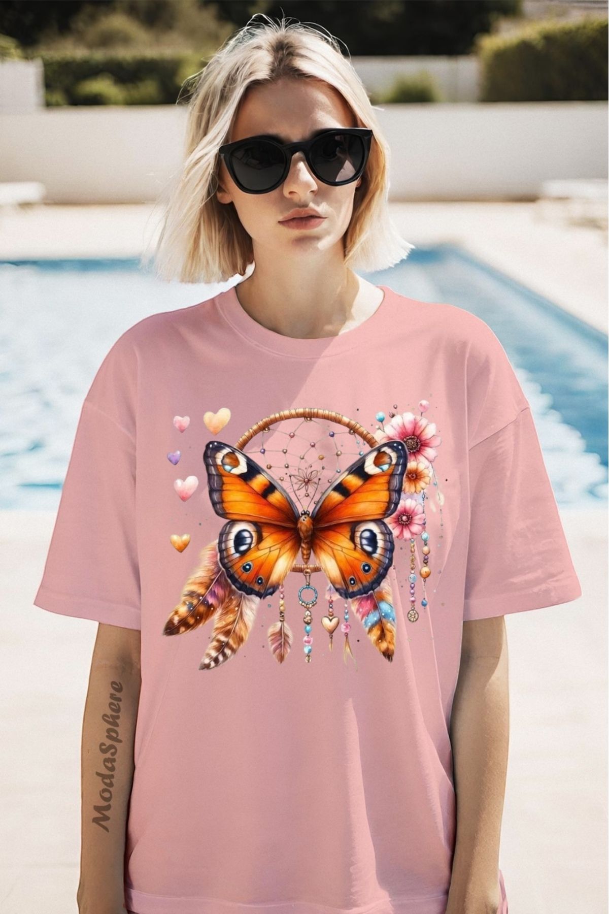 ModaSphere Düş Kapanı Baskılı Unisex Oversize Tişört