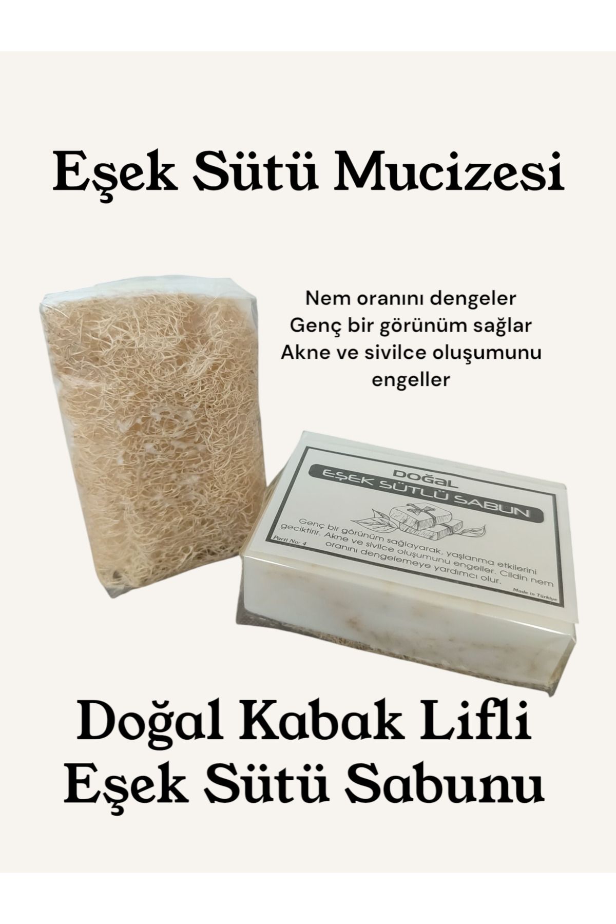 dnils Doğal Kabak Lifli Eşek Sütü Sabunu