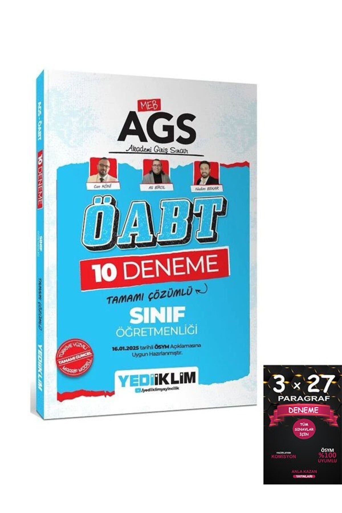 Anla Kazan Yayınları Yediiklim ÖABT MEB-AGS Sınıf Öğretmenliği 10 Deneme Çözümlü +aNLAKazan Deneme