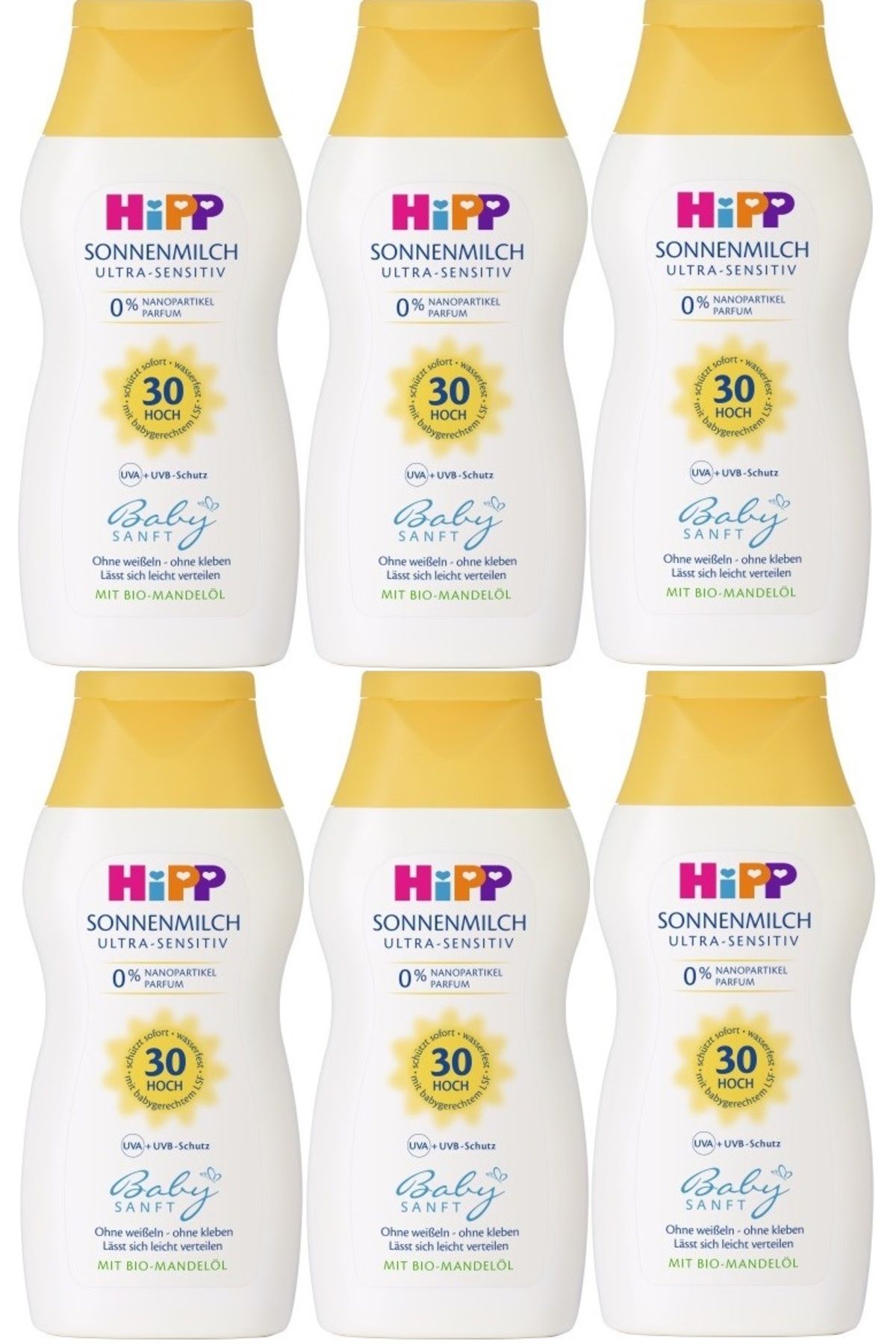 Hipp Babysanft Bebek Güneş Sütü 200Ml (30 Faktör) (6 Lı Set)