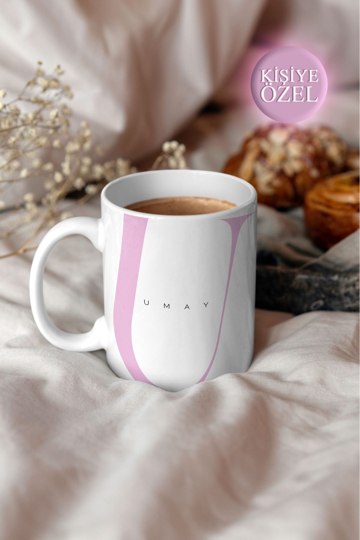 House Gorgeous Kişiye Özel U Harfi ve İsim Yazılı Tasarım Kupa Bardak 300 ml