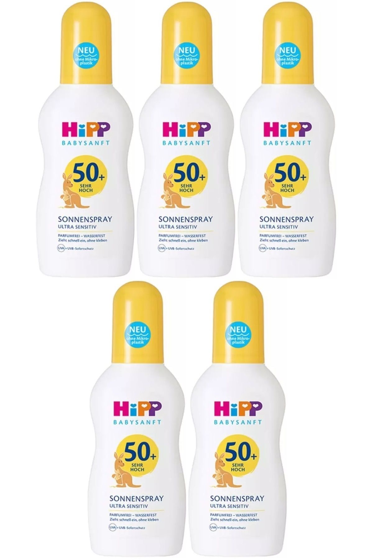 Hipp Babysanft Sprey Güneş Kremi Sonnenspray 50+ Faktör Ultra Sensıtıv 150ML Sprey (5 Li Set)