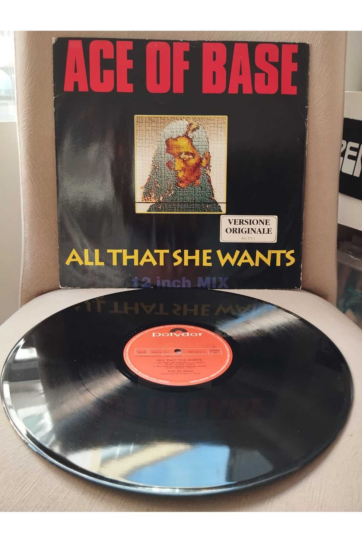 Plakperest Ace Of Base ‎– All That She Wants - 1992 İtalya Basım - 33 lük LP Maxi Single-2.EL