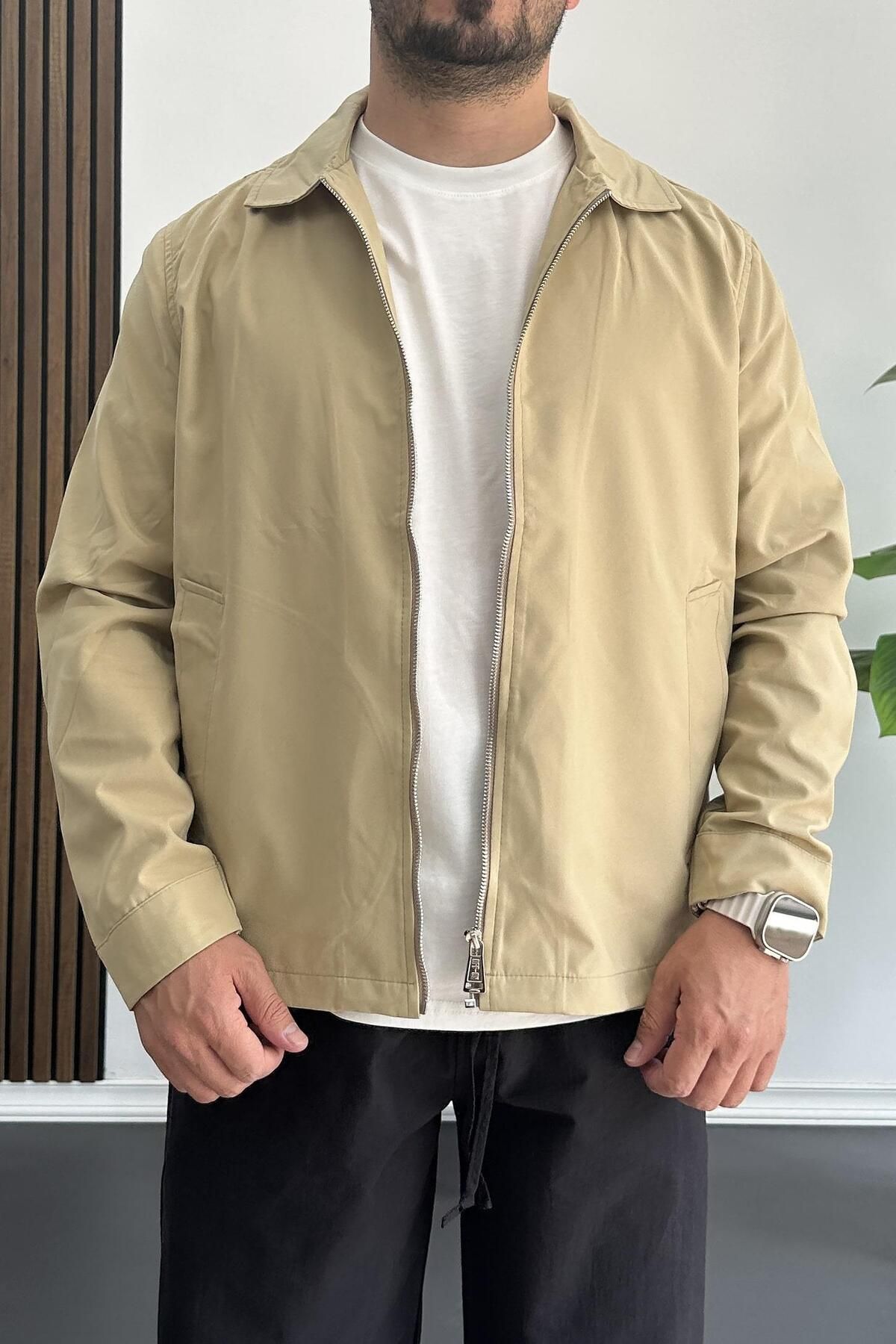 Edwox Erkek Oversize Trenç Ceket Mevsimlik Kahverengi Edw360